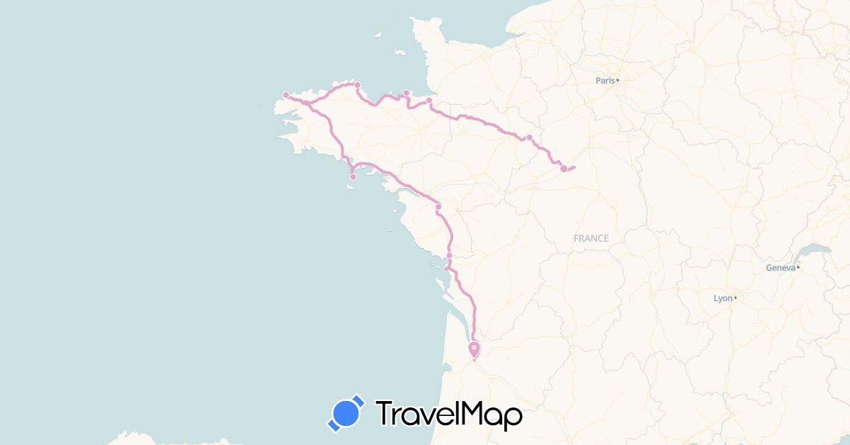 TravelMap itinerary: driving, michel bertet