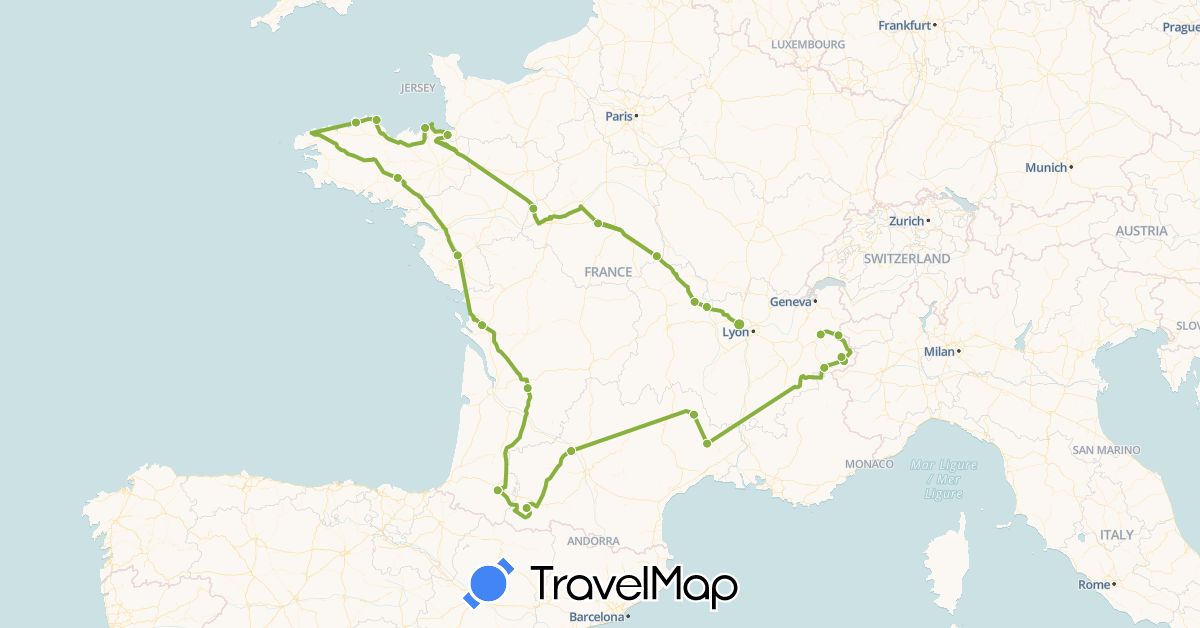TravelMap itinerary: christian surugue
