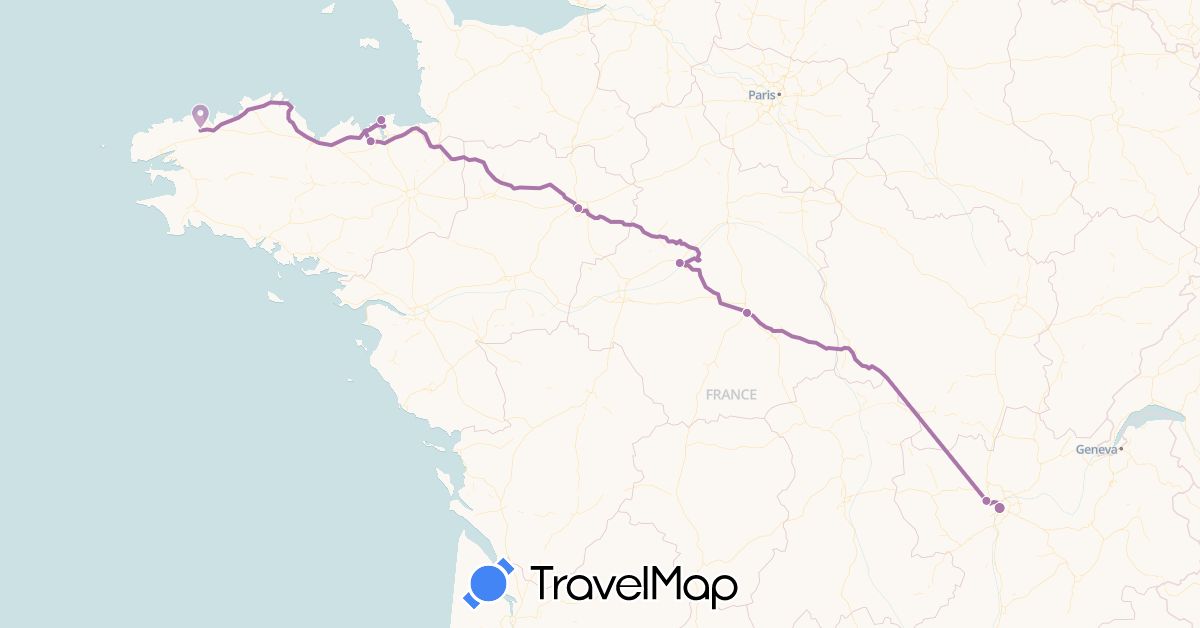 TravelMap itinerary: paul baudry