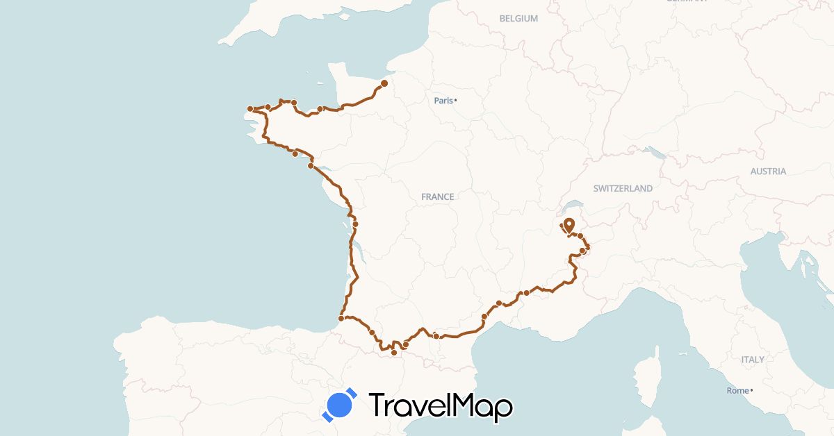 TravelMap itinerary: driving, philippe graziani