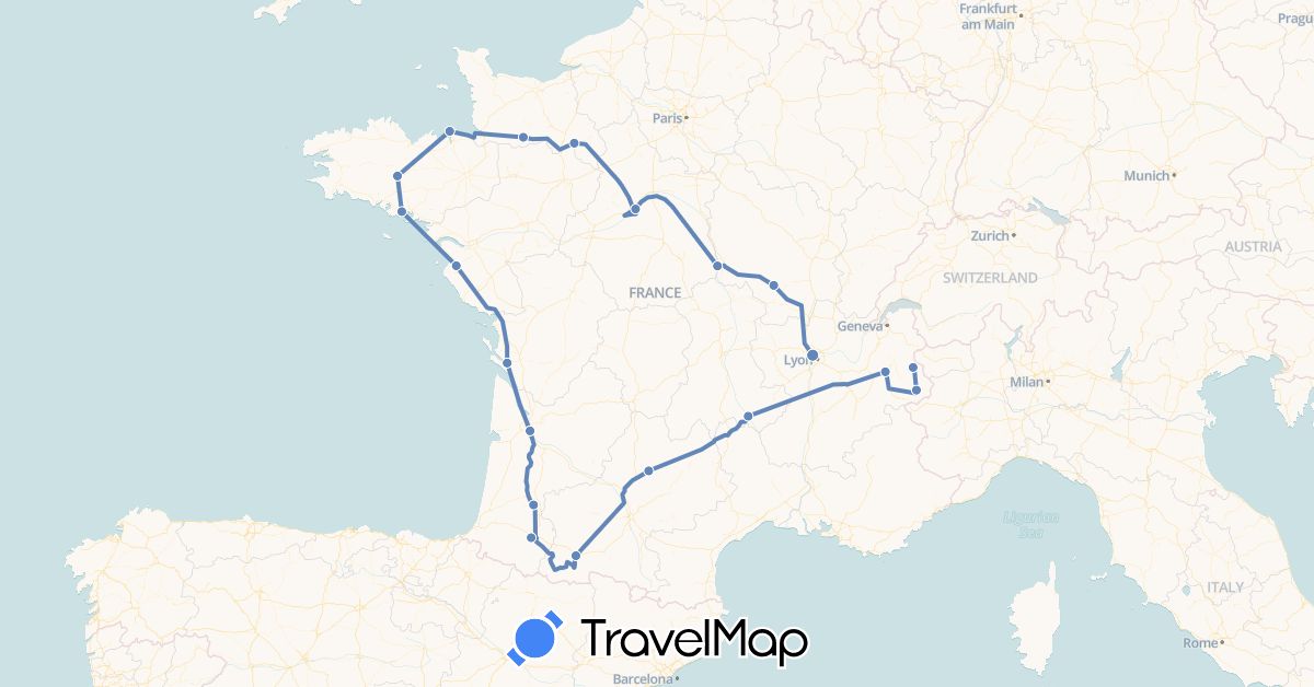 TravelMap itinerary: edgar tournon