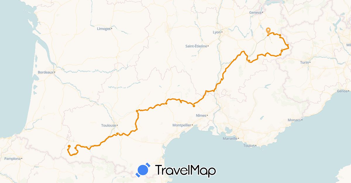 TravelMap itinerary: gilbert marmey in France (Europe)